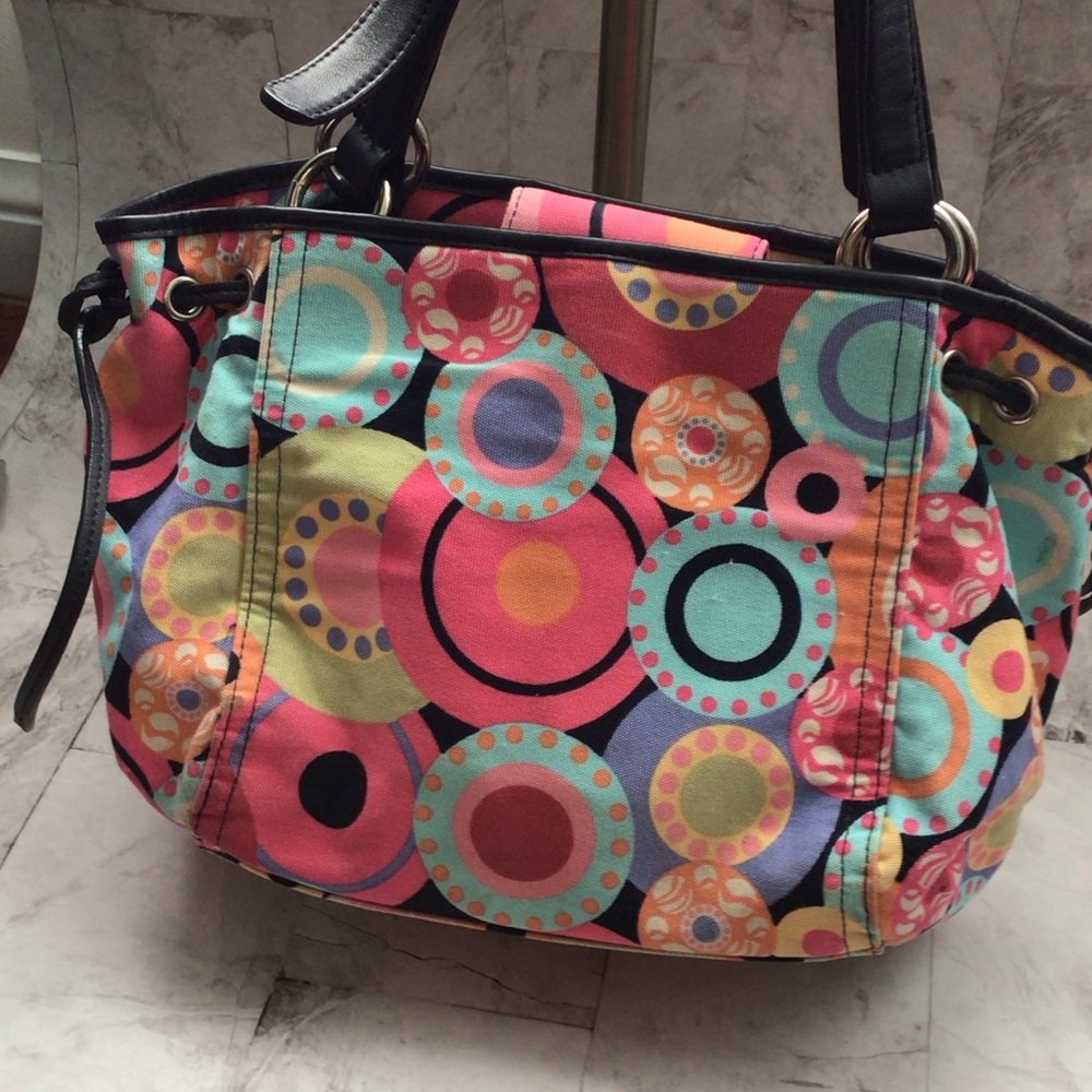 Talbots Multicolor Circle Pattern Shoulder Bag